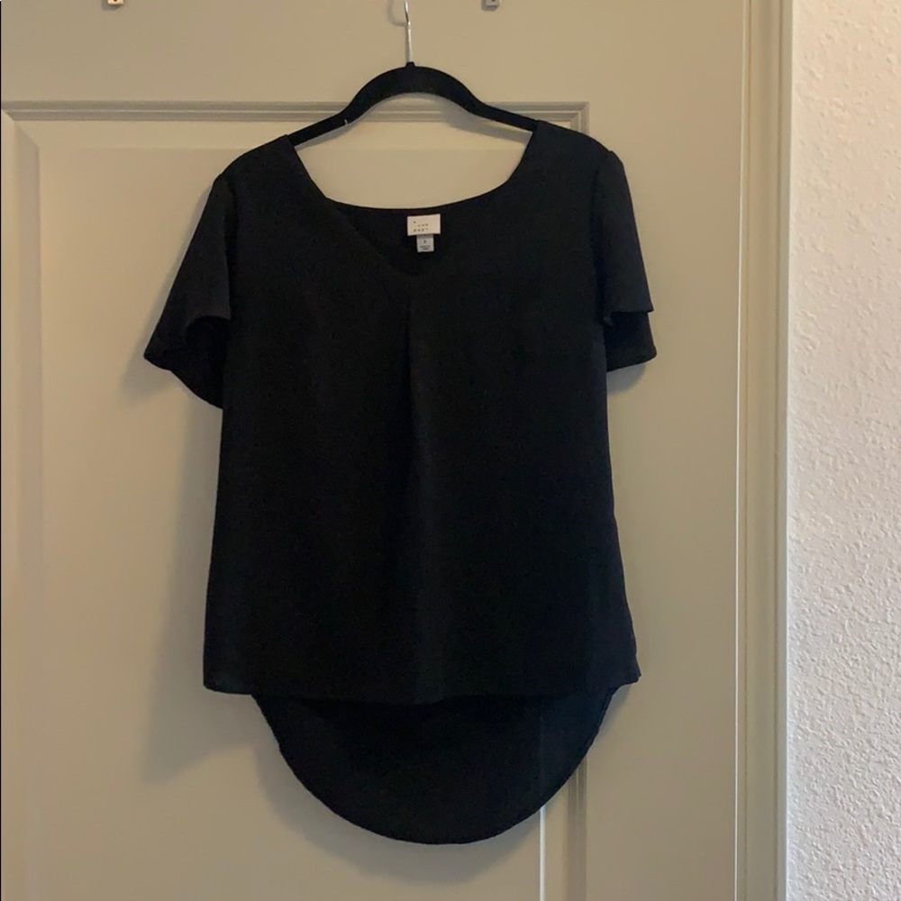 Black short sleeve blouse